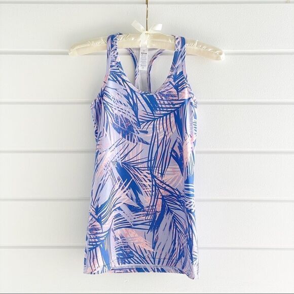 Ivivva Keep Your Cool Palm Splash Pink Multi/Lavender Dusk Tank Top Size 12 - Picture 2 of 9